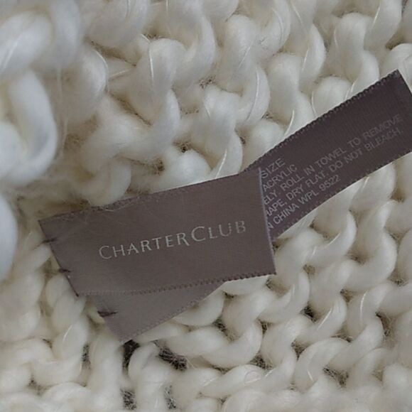 Cozy Charter Club Pearl White Beanie - Picture 4 of 7